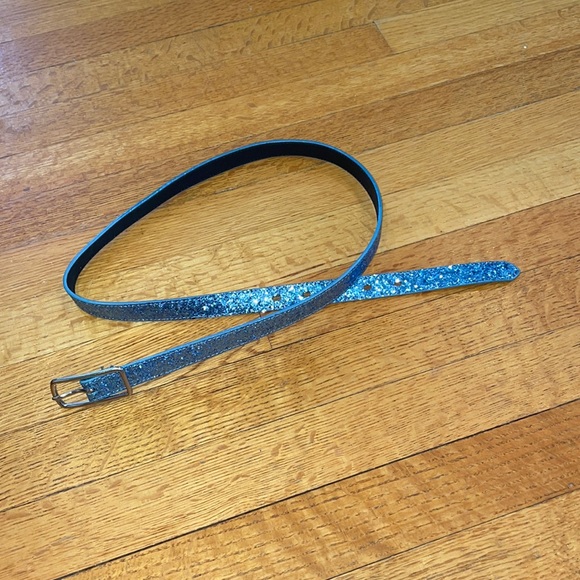 New jcrew blue glitter belt
